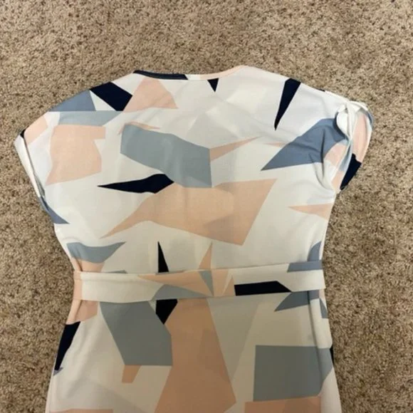 PatPat White with Geometric Design Midi Dress - S - Picture 6 of 8